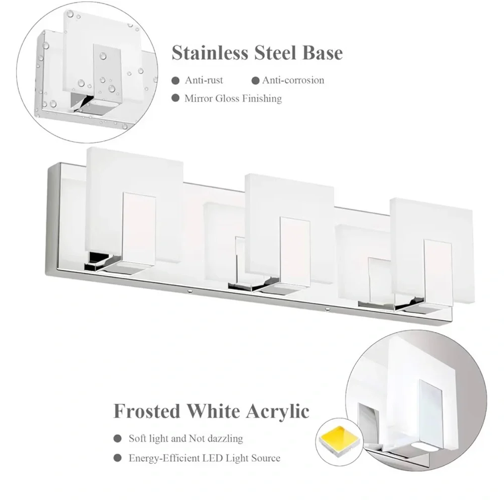 Modern Bathroom Vanity Light Fixture - Silver - Picture 3 of 5